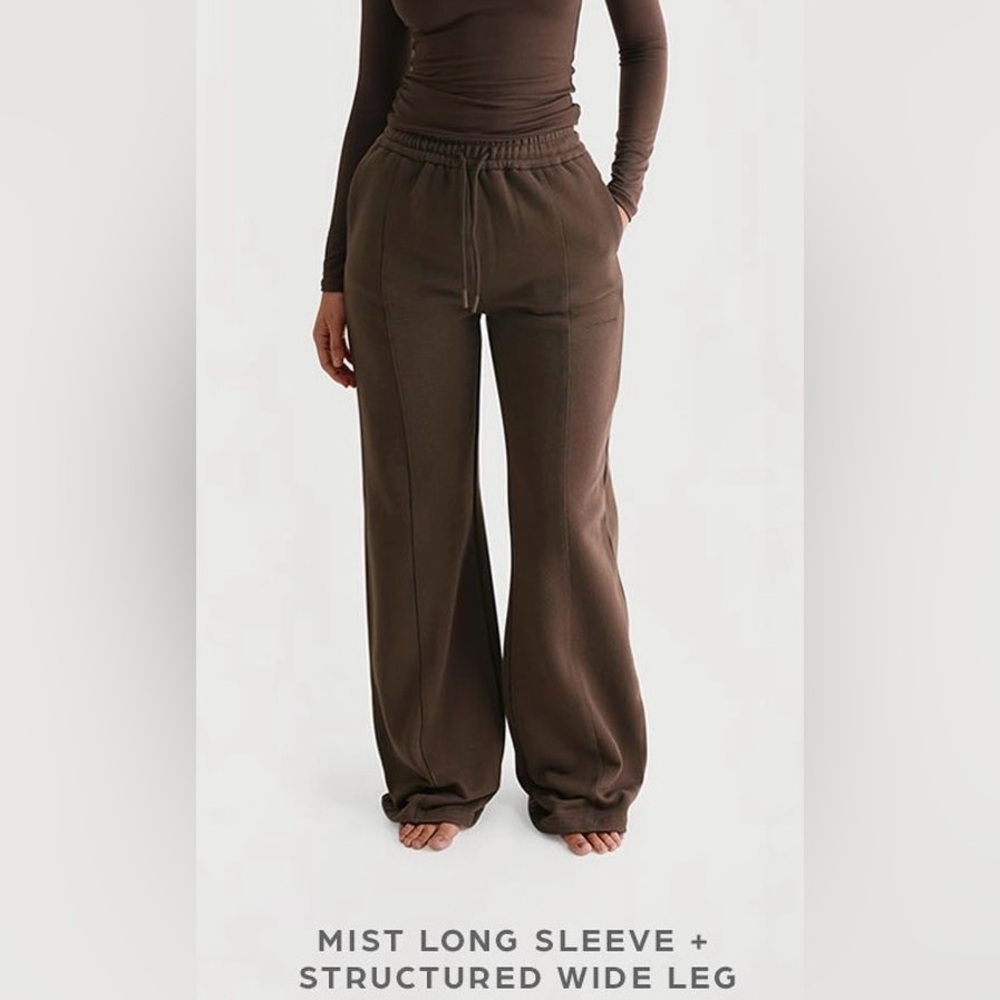 My outfit online brown structured wide leg sweatpants